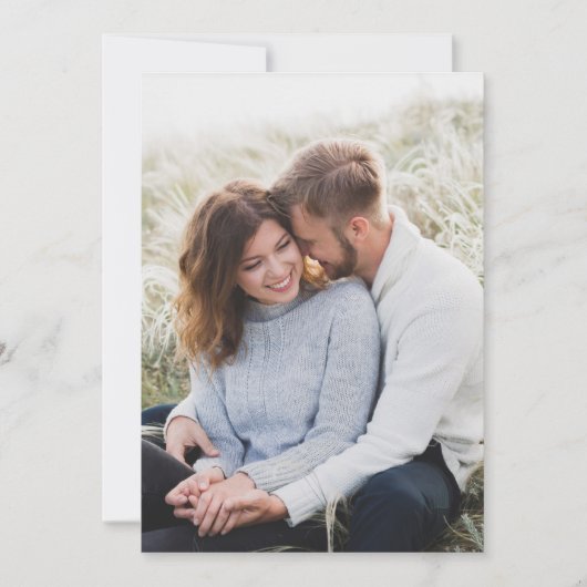 日付の写真の結婚緑のスクリプトを保存エレガントする セーブザデート (正面)