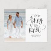 日付の写真を保存して結び目の結婚式 ポストカード (正面)