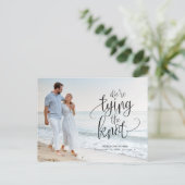 日付の写真を保存して結び目の結婚式 ポストカード (スタンド正面)