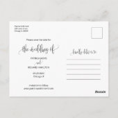 日付の写真を保存して結び目の結婚式 ポストカード (裏面)