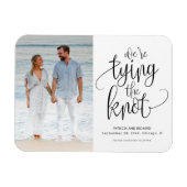 日付の写真を保存して結び目の結婚式 マグネット (横)