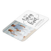 日付の写真を保存して結び目の結婚式 マグネット (左側)