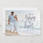 日付の写真を保存して結び目の結婚式 招待状 (正面)