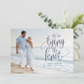 日付の写真を保存して結び目の結婚式 招待状 (スタンド正面)