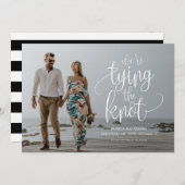 日付の写真を保存して結び目の結婚式 招待状 (正面/裏面)