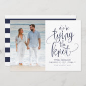 日付の写真を保存して結び目の結婚式 招待状 (正面/裏面)