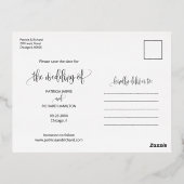 日付の写真を保存して結び目の結婚式 箔シーズンポストカード (裏面)