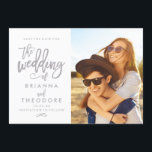 日付の写真を保存するシックな手書き セーブザデート<br><div class="desc">これとエレガント写真を撮モダンって、デートカードには灰色の美しい筆写フォントが付いてエレガントいます。シック・タイポグラフィの残りのコレクションを見るには、店を訪れる。</div>