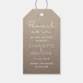 日付の写真を保存する私たち結婚に鉛筆 ギフトタグ (正面)