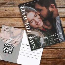 日付の写真を保存するQRコードミニマルモダンリスト 案内ポストカード