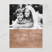 日付の写真を保存素朴す結婚るライトウッド 案内ポストカード (正面)