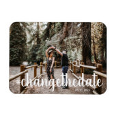 日付の写真を変更するハッシュタグ マグネット (横)