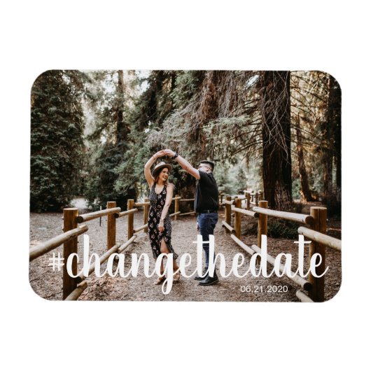 日付の写真を変更するハッシュタグ マグネット (横)