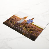 日付の写真シンプルを横エレガントに1つ保存 箔招待状 (回転した状態)