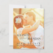 日付の写真スタイリッシュを結婚保存 マグネット招待状 (正面)