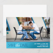 日付の写真モダンで平らなカードを救って下さい セーブザデート (正面/裏面)