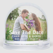 日付の写真モダン結婚の保存カスタム (裏面)