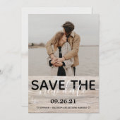 日付の写真素朴を結婚保存 案内状 (正面/裏面)