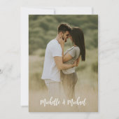 日付の写真結婚のQRコーシンプルドを保エレガント存する セーブザデート (正面)