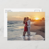 日付の写真結婚を保存 案内ポストカード (正面/裏面)