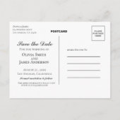 日付の写真結婚を保存 案内ポストカード (裏面)