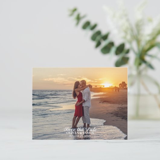 日付の写真結婚を保存 案内ポストカード (スタンド正面)