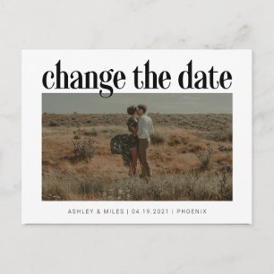 日付の写真結婚発表の変更 ポストカード