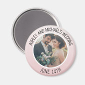 日付の写真結婚磁石をパーソナライズされた保存 マグネット (正面/裏面)