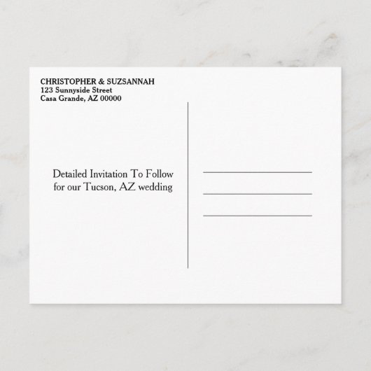 日付の写真《写真》ぼけ味カスタムを保存結婚する 案内ポストカード (裏面)