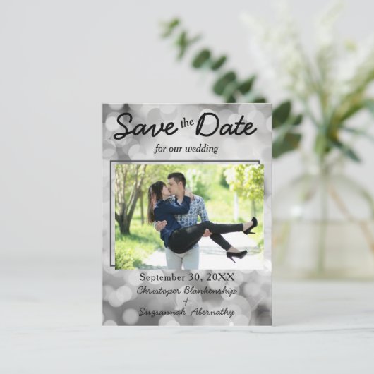 日付の写真《写真》ぼけ味カスタムを保存結婚する 案内ポストカード (スタンド正面)