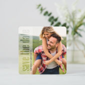 日付の写真QRコードのモダンタイポグラフィ セーブザデート (スタンド正面)