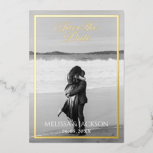 日付の削除と保存 箔招待状 (正面)