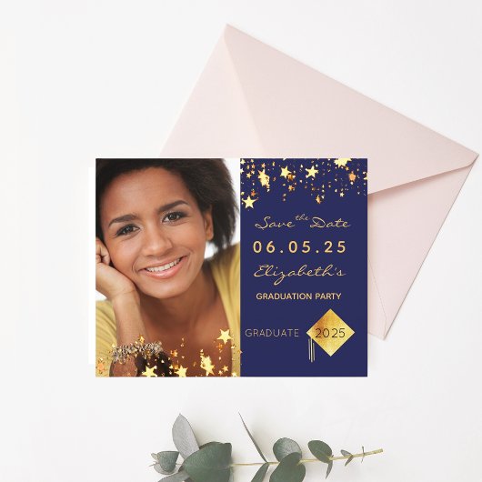 日付の卒業パーティー2023青い予算を保存 チラシ