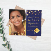 日付の卒業パーティー2023青い予算を保存 チラシ