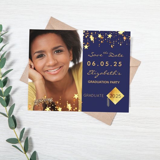 日付の卒業パーティー2023青い予算を保存 チラシ