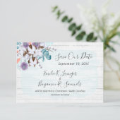 日付の南コットンの国の結婚式カードを保存 招待状 (スタンド正面)