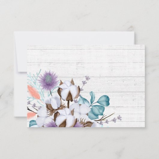 日付の南コットンの国の結婚式カードを保存 招待状 (裏面)