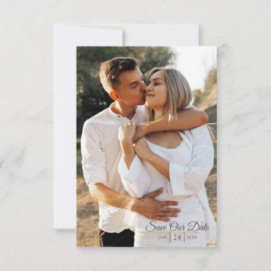 日付の南コットンの国の結婚式カードを保存 招待状 (裏面)