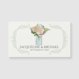 日付の国のバラブロッサム・メイソン・ジャーを保存