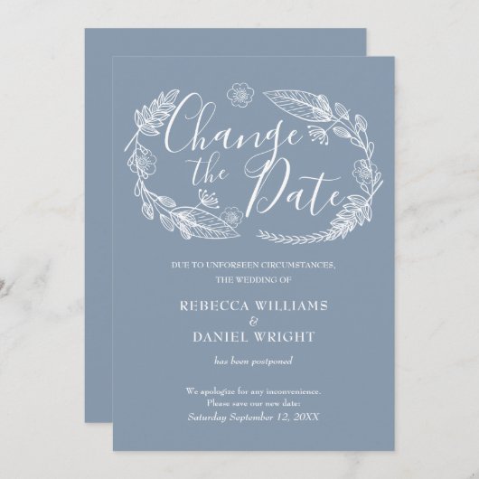 日付の国の結婚フローラを変更す素朴る セーブザデート (正面/裏面)