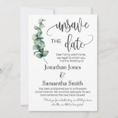 日付の変更に関す結婚る緑の投資の保存を解除 招待状 (正面)