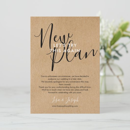 日付の変更の取消された写真素朴 招待状 (スタンド正面)