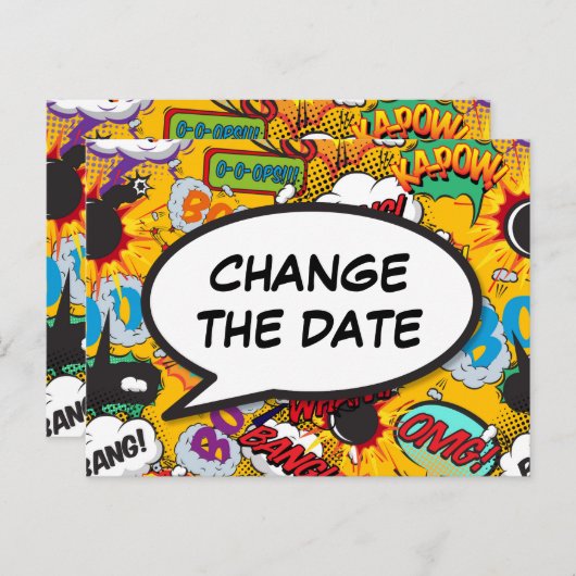 日付の変更の新しい計画のモダンおもしろい漫画 ポストカード (正面/裏面)