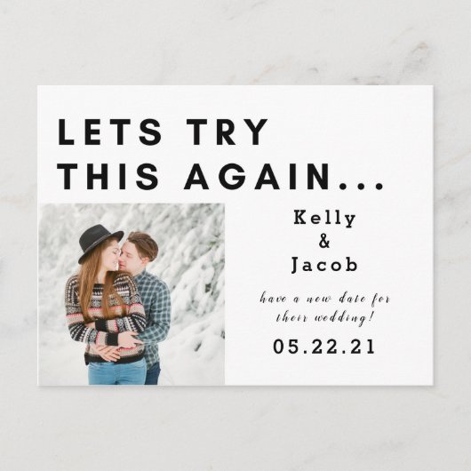 日付の変更を再試行する ポストカード (正面)