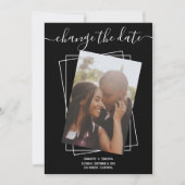 日付の変更タイポグラフィ写真結婚のカード セーブザデート (正面)