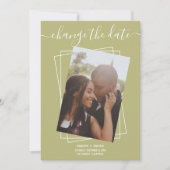 日付の変更タイポグラフィ写真結婚のカード セーブザデート (正面)