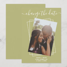 日付の変更タイポグラフィ写真結婚のカード セーブザデート