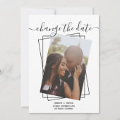 日付の変更タイポグラフィ写真結婚のカード セーブザデート (正面)