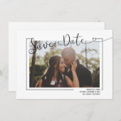 日付の変更タイポグラフィ結婚写真 シーズンカード (正面/裏面)