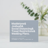 日付の変更トレンディーアンパサンドほこり結婚ブルー ポストカード (スタンド正面)